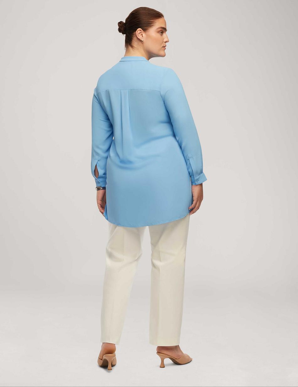 Grande Taille Anne Klein Long Sleeve Popover Blouse   | HFA-5501839